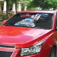 Serbia Statehood Day Auto Sun Shade Saint Sava with Serbian Eagle