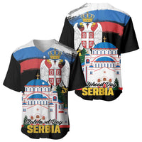 Serbia Statehood Day Baseball Jersey Saint Sava with Serbian Eagle