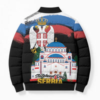 Serbia Statehood Day Bomber Puffer Jacket Saint Sava with Serbian Eagle