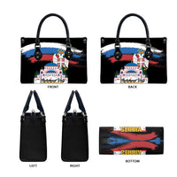 Serbia Statehood Day Leather Bag Saint Sava with Serbian Eagle