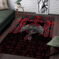 Black Dragon Vikings Area Rug - Wonder Print Shop