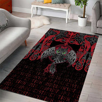 Black Dragon Vikings Area Rug - Wonder Print Shop