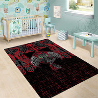 Black Dragon Vikings Area Rug - Wonder Print Shop