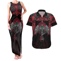 Black Dragon Vikings Couples Matching Tank Maxi Dress and Hawaiian Shirt - Wonder Print Shop