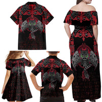 Black Dragon Vikings Family Matching Off Shoulder Maxi Dress and Hawaiian Shirt - Wonder Print Shop