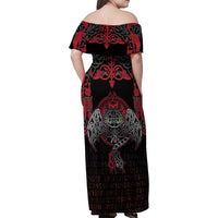 Black Dragon Vikings Family Matching Off Shoulder Maxi Dress and Hawaiian Shirt - Wonder Print Shop