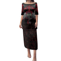 Black Dragon Vikings Family Matching Puletasi and Hawaiian Shirt - Wonder Print Shop