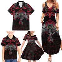Black Dragon Vikings Family Matching Summer Maxi Dress and Hawaiian Shirt - Wonder Print Shop