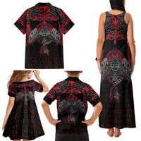 Black Dragon Vikings Family Matching Tank Maxi Dress and Hawaiian Shirt - Wonder Print Shop