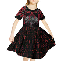 Black Dragon Vikings Kid Short Sleeve Dress - Wonder Print Shop