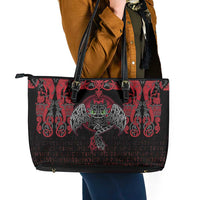 Black Dragon Vikings Leather Tote Bag - Wonder Print Shop