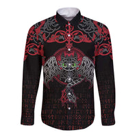 Black Dragon Vikings Long Sleeve Button Shirt - Wonder Print Shop
