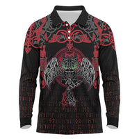 Black Dragon Vikings Long Sleeve Polo Shirt - Wonder Print Shop
