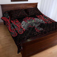 Black Dragon Vikings Quilt Bed Set - Wonder Print Shop