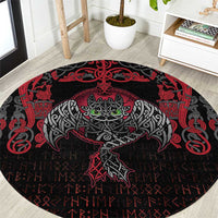 Black Dragon Vikings Round Carpet - Wonder Print Shop