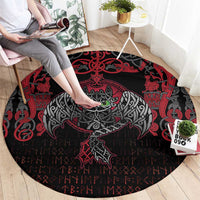 Black Dragon Vikings Round Carpet - Wonder Print Shop