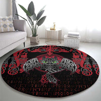 Black Dragon Vikings Round Carpet - Wonder Print Shop