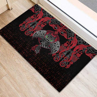 Black Dragon Vikings Rubber Doormat - Wonder Print Shop