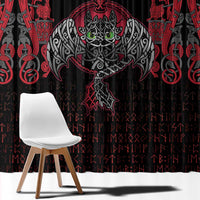 Black Dragon Vikings Window Curtain - Wonder Print Shop