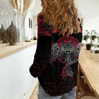Black Dragon Vikings Women Casual Shirt - Wonder Print Shop