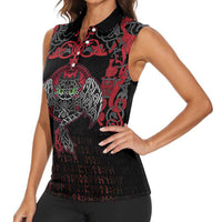 Black Dragon Vikings Women Sleeveless Polo Shirt - Wonder Print Shop