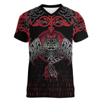 Black Dragon Vikings Women V-Neck T-Shirt - Wonder Print Shop