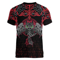 Black Dragon Vikings Women V-Neck T-Shirt - Wonder Print Shop