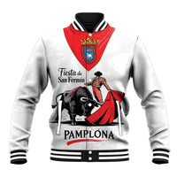 Personalized San Fermin Festival Baseball Jacket Pamplona Bull Run - Wonder Print Shop