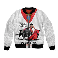 Personalized San Fermin Festival Bomber Jacket Pamplona Bull Run - Wonder Print Shop