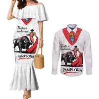 Personalized San Fermin Festival Couples Matching Mermaid Dress and Long Sleeve Button Shirt Pamplona Bull Run - Wonder Print Shop