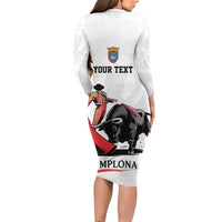 Personalized San Fermin Festival Family Matching Long Sleeve Bodycon Dress and Hawaiian Shirt Pamplona Bull Run - Wonder Print Shop