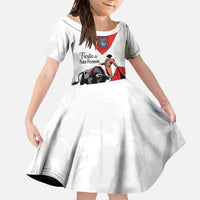 Personalized San Fermin Festival Family Matching Off The Shoulder Long Sleeve Dress and Hawaiian Shirt Pamplona Bull Run - Wonder Print Shop