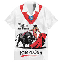 Personalized San Fermin Festival Family Matching Off The Shoulder Long Sleeve Dress and Hawaiian Shirt Pamplona Bull Run - Wonder Print Shop