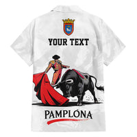 Personalized San Fermin Festival Family Matching Off Shoulder Short Dress and Hawaiian Shirt Pamplona Bull Run - Wonder Print Shop