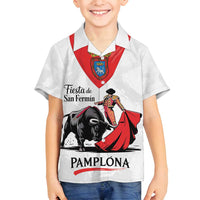 Personalized San Fermin Festival Family Matching Off Shoulder Short Dress and Hawaiian Shirt Pamplona Bull Run - Wonder Print Shop