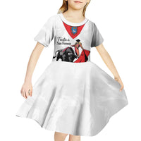 Personalized San Fermin Festival Kid Short Sleeve Dress Pamplona Bull Run - Wonder Print Shop