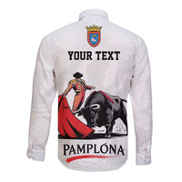 Personalized San Fermin Festival Long Sleeve Button Shirt Pamplona Bull Run - Wonder Print Shop