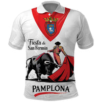 Personalized San Fermin Festival Polo Shirt Pamplona Bull Run - Wonder Print Shop