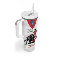 Personalized San Fermin Festival Tumbler With Handle Pamplona Bull Run - Wonder Print Shop