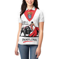 Personalized San Fermin Festival Women Polo Shirt Pamplona Bull Run - Wonder Print Shop
