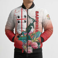 Personalized Italy Sardinia Bomber Puffer Jacket Lapwing With Map - Wonder Print Shop