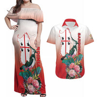 Personalized Italy Sardinia Couples Matching Off Shoulder Maxi Dress and Hawaiian Shirt Lapwing With Map - Wonder Print Shop