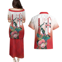Personalized Italy Sardinia Couples Matching Puletasi and Hawaiian Shirt Lapwing With Map - Wonder Print Shop