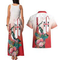 Personalized Italy Sardinia Couples Matching Tank Maxi Dress and Hawaiian Shirt Lapwing With Map - Wonder Print Shop