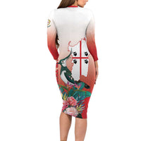 Personalized Italy Sardinia Family Matching Long Sleeve Bodycon Dress and Hawaiian Shirt Lapwing With Map - Wonder Print Shop