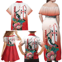 Personalized Italy Sardinia Family Matching Off Shoulder Maxi Dress and Hawaiian Shirt Lapwing With Map - Wonder Print Shop