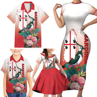 Personalized Italy Sardinia Family Matching Short Sleeve Bodycon Dress and Hawaiian Shirt Lapwing With Map - Wonder Print Shop