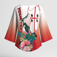 Personalized Italy Sardinia Kimono Sleeve Blouse Lapwing With Map - Wonder Print Shop