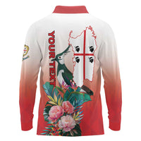 Personalized Italy Sardinia Long Sleeve Polo Shirt Lapwing With Map - Wonder Print Shop