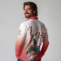 Personalized Italy Sardinia Long Sleeve Polo Shirt Lapwing With Map - Wonder Print Shop